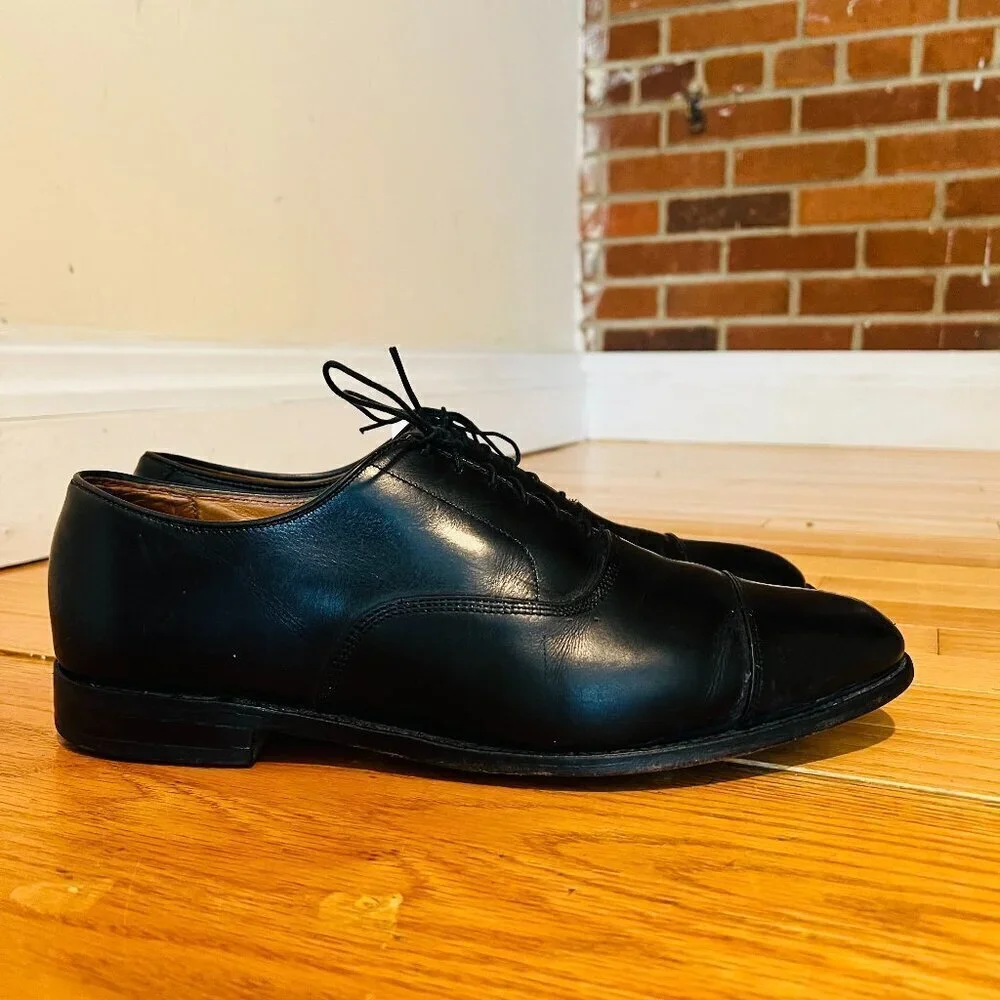 Allen Edmonds Park Avenue Cap Toe Black Lace-Up Oxfords Size 12 D